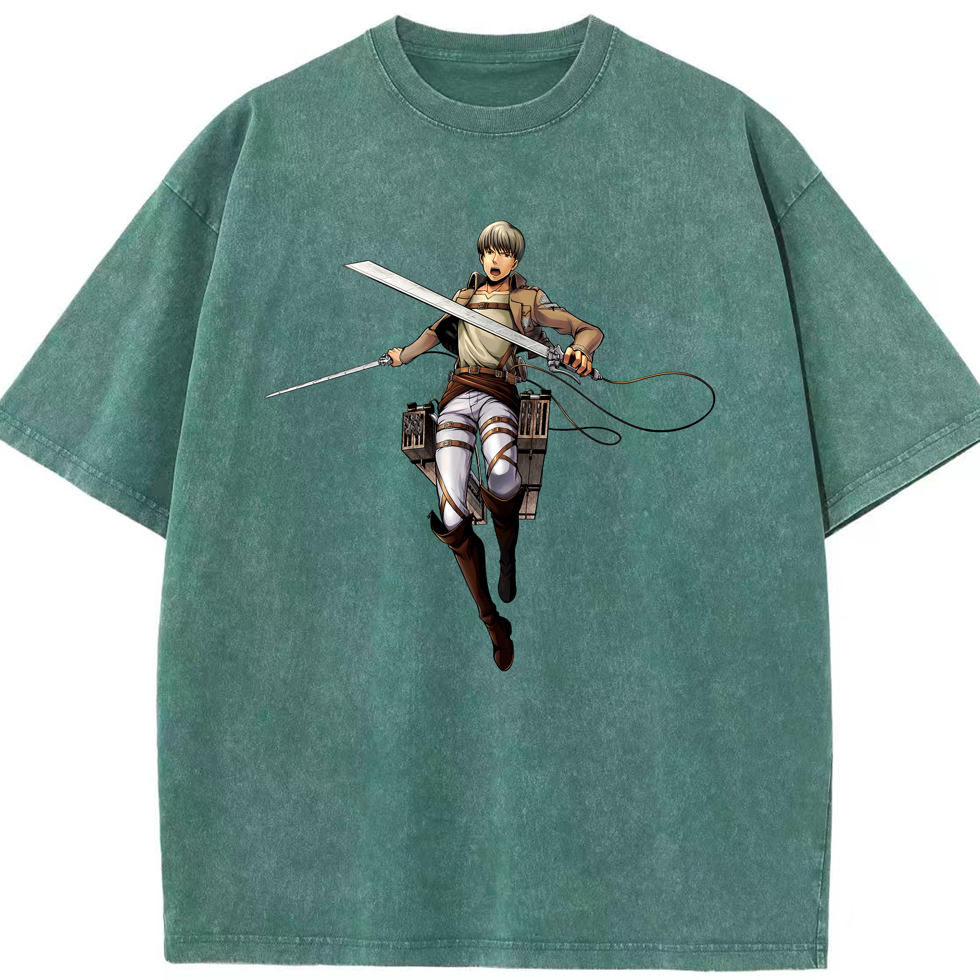（画像用） 進撃の巨人 Attack on Titan 綿100% ヴィンテージ風 半袖Tシャツ（フロントプリント）